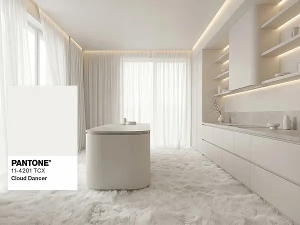 «Облачный танцор» (Cloud Dancer) — цвет 2026 года: тренды Pantone в интерьере